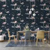 wallpapers ins roze flamingo verwijderbaar behang niet-zelfklevend strand tropisch behang muurschildering voor kinderslaapkamer blauw