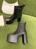 Frauen Designer Monolith Stiefel Boot echter Lederdesigner Winter Martin Ankled Beutel angebracht