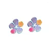 Studörhängen Flower Studs For Women Clear Acrylic Fashion Söta smycken Iridescence Tillbehör