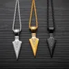 Cool flèche pendentif en acier inoxydable 316L bijoux à la mode Hiphop Punk collier pour hommes conception géométrique 3 couleurs Necklaces3238