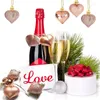 Figuritas decorativas, 48 Uds., adornos en forma de corazón para el Día de San Valentín de oro rosa, adornos colgantes para árboles del hogar