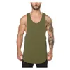 Débardeurs pour hommes Noir Sans manches Hommes Bodybuilding Fitness Gilet Coton Plaine Col V Stringer Formation Sports Undershirt Summer Top Vêtements