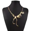 Whole New Punk Style Gothic Tyrannosaurus Skeleton Dinosaur Necklace Bone Funky Chain Pendant Silver Color1318b