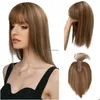 Bangs Air Bangs Clip synthétique dans le dessus de cheveux avec 10 pouces droits aériens remplacement invisible naturel ER produits de cheveux blancs cheveux Dhcsn