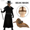 Acessórios de fantasia Halloween Plague Doctor Bird Máscara Long Nariz Bico Cosplay Steampunk Assustador Máscara de Látex Halloween Cosplay Come Props Party FavorsL231011