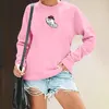 Women's Hoodies Women Halloween Print Crewneck Loose Sweatshirt Casual Long Sleeve Pullover Tops Cow