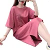 Women's Sleepwear Arrival Knitted Cotton Sleep Lounge Dress Big Girls Cute Nightgowns Sleepshirts Nightwear Shirts Homewear