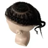 Europeiska jungfruliga mänskliga hårersättning nummer 6 afro majs flätor Toupee 8x10 full spetskoppare för svart kvinna