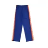 Pantaloni da uomo AGHI Arrivo Pantaloni sportivi Farfalla bianca Ricamo Nastro rosso Pista Cerniera a righe Uomo Donna Pantaloni blu oversize