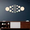 Wallpapers 26Pcs 3D Wooden Wall Sticker Round DIY TV Background Room Stickers Decor Bedroom Bathroom Home Decoration