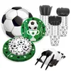 Party Decoration Football Theme Disponertable Table Seary Paper Talls Balloons Flags Födelsedag Dekorera folie Globos Soccer Sports Supplies