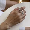 Charm Bracelets 925 Sterling Sier One Layers Cz Zircon Round Charms Bracelets For Women Elegant Box Chain Charm Bracelet Birthday Part Dheaw