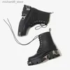 Stivali stile punk piattaforma donna stivaletti stivali da moto da donna moda donna scarpe robuste decorazioni in metallo nero GRANDE taglia 41 43 44 Q231012
