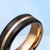 Tigrade 8 mm hommes noirs tungstène ringard carbide mince ligne bleue bande de mariage vintage hommes bijoux anime anel masculino aneis taille 615 22488214