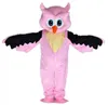 2024 Performance Pink Pink Owl Mascot Comples Christmas Fancy Party Dress Cartoon Supe Suit Suit Come Come Carnival Easter Advertising Thief Clothing Clothing