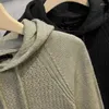 Männer Pullover Einfache Einfarbig Mit Kapuze Pullover Pullover 2023 Herbst Gestrickte Winter Warm Halten Schlank Top