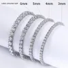 جودة 4A سوار التنس 3MM 4MM 4MM CZ في المجوهرات الكلاسيكية الصلبة 925 الجنيه الاسترليني 2PCS LOT3264