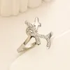 Special Letter Finer Ring Women Crystal Letter Ring for Gift Party Fashion Jewelry