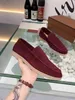 Lyxdesigner Velvete Läder Mens Lorop Lazy Loafers British Style Spring and Autumn LP Women Walk Mocassin Dress Shoes 35-45