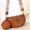 Sacos de cintura luxo couro genuíno mulher saco peito alta qualidade vaca mulheres crossbody com pequena bolsa bolsas femininas