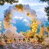 Flores decorativas Círculo Chapado en oro Blanco Hierro forjado Soporte de flores redondo Telón de fondo de boda Marco de decoración de globos Arco de fiesta Accesorios florales