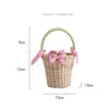 Handbags est Children Straw Bag Summer Beach Cute Po Props Handmade Tote Cute Princess Mini Handbag for Baby Girls Boys Kids 231010