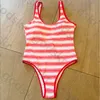 Sexy Print Bikini Slim Swimsuits Womens One Piece Swimsuit Retro Letter Pattern Swimwear For Women