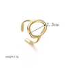 Cluster Rings Minimalist Stainless Steel Geometric For Women High Quality Metalic Gold Color Opening Ring Bagues Pour Femme Party Gift