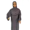 Abbigliamento etnico Ramadan Donne musulmane Abito lungo con cappuccio Abaya Dubai Turchia Caftano Abito arabo islamico Jilbab Abito da preghiera