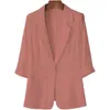 Women's Suits Blazers Fashion Summer Thin Suit Jacket Female Korean Loose Three Quarter Sleeves Blazer Single Button Women Top S-8XL 231011