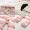 Rompers IYEAL Winter Baby Clothes With Hooded Fur born Warm Fleece Bunting Infant Snowsuit Toddler Girl Boy Snow Wear Outwear Coats 231010