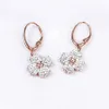 Pendientes Swarovski Diseñador Mujer Cuatro Hojas Hierba Bella Estilo para Elementos Cristal