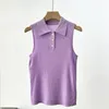 Damenwesten Naizaiga 85 % Wolle 10 % Seide 5 % Kaschmir POLO-Kragen rosa weiß blau lila Slim Damen Pullover Weste Pullover NY37 231011