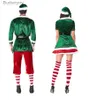 テーマコスチュームサンタクロースエルフリトルヘルパーカムクリスマスエルフ大人X-MasファミリーMrs Fleece Velvet Matchiving Outfit for Menl231010