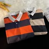 Men's T Shirts 2023 Autumn Long-sleeved Striped Lapel Polo Shirt Harajuku Style Loose T-shirt Men And Women Couple Tide Brand Tops