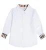 Белые повседневные рубашки для больших мальчиков, хлопковая детская рубашка в клетку с длинными рукавами, весна-осень, детская рубашка с отложным воротником, детские топы 312 Yea4968379