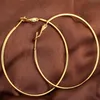 Thin Circle Sexy Style 18k Gold Filled Big Earrings New Trendy Round Large Hoop Earrings Women 50mm 2mm249z