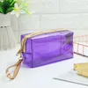 Laser Transparent PVC Cosmetic Storage Wash Bags Hand-held Waterproof Women Portable Zipper Pouch For Travel Skincare Makeup Lipstick Phone Female Handbag Cases
