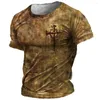 T-shirts pour hommes T-shirt col rond impression 3D à manches courtes haut quotidien ample vêtements d'été solides