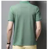 Erkek Polos Yaz İşi Uzun Kollu Yuvarlak Boyun Pamuk T-Shirt Gençlik Moda Katı İşlemeli Polo Gömlek Top M-4XL