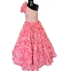 3D Flores Menina Pageant Vestido 2024 Floral Manga Puff Beading Corpete Crianças Diversão Moda Pista Coquetel Festa Drama Vestido Criança Adolescente Pré-adolescente Jovem Miss Rachel