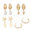 Stud Earrings Fashion Bohemia Shell Starfish Dangle Set For Women Summer Beach Pearl Conch Drop Geometric Earring Girls Jewelry