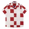 1A9GS0 Summer Mens Designers Damier Check Check Shirt Casual Man Womens Lose z literami Drukuj krótkie rękawy Luksusowe moda