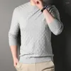 Men's Sweaters Autumn And Winter Long-Sleeved Knitwear Fashion Youth Sweater Solid Color Top Gray Black Sweater-Sizes S-4XL