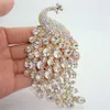 Whole -New 2014 4 33 H -Quality Peacock Brooch Pins W Rhinestone Crystal Popular Jewelry Party238o