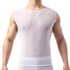Débardeurs pour hommes FYXLJJ Sexy Transparent Musle Gilet Mesh Sheer Mâle Gym Fitness Transparent Undershirts Sans Manches Sport Singlet