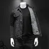 Heren Jassen Heren Denim Jas Moto Biker Bovenkleding Jassen Mannen Jeans Zwart Casual Katoen Kraagvorm Motorfiets 231010