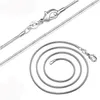 925 Sterling Silver Chains Halsband 1mm Snake Chain Diy Necklace 16 tum 18 tum 20 tum 22 tum 24 tum smycken tillbehör för kvinnor235k