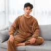 Ropa de dormir para hombres SUO CHAO S-8XL Otoño Invierno Conjunto de pijamas de lana con lados para mujeres y hombres Ropa de dormir de felpa Pareja Pijamas Ropa de dormir Camisón 231011