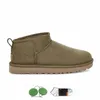 Designer Classic Ultra Mini Bottes Bottes de neige Plate-forme Courte Femmes Hommes Fourrure en peau de mouton Tasman Tazz Châtaigne Sable Graine de moutarde Beige Australien Hiver Cheville